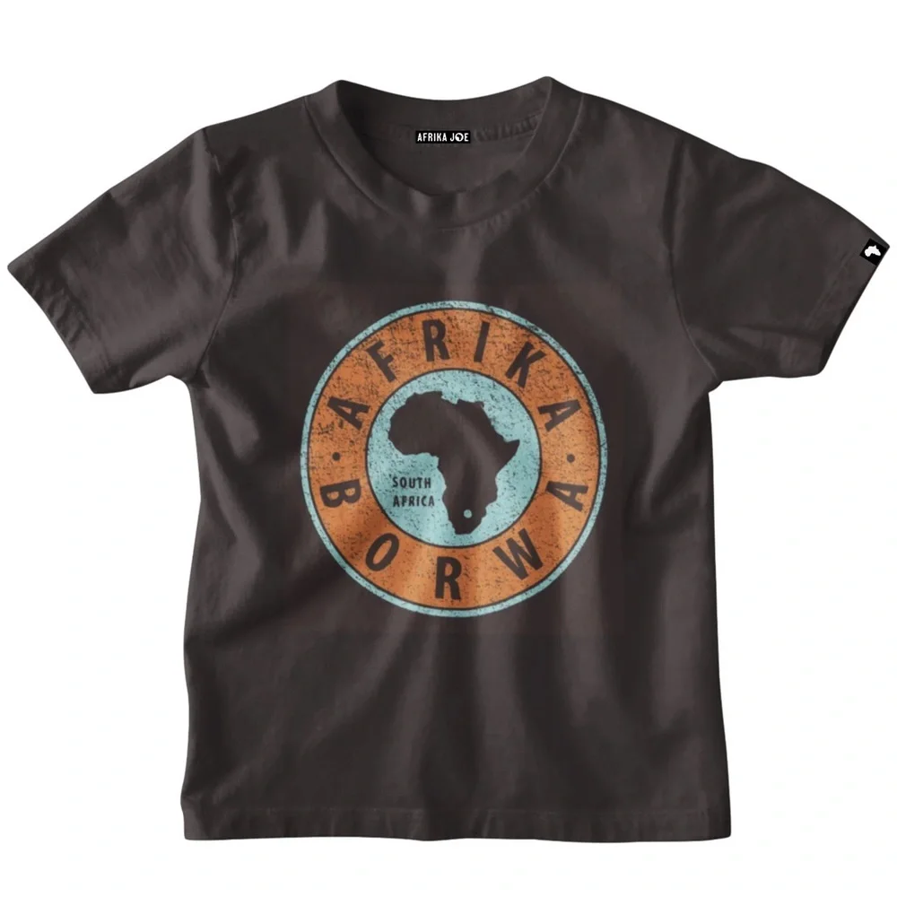 Afrika Joe Kids Graphic “Afrika Borwa” Tee Shirt 7-8 yrs